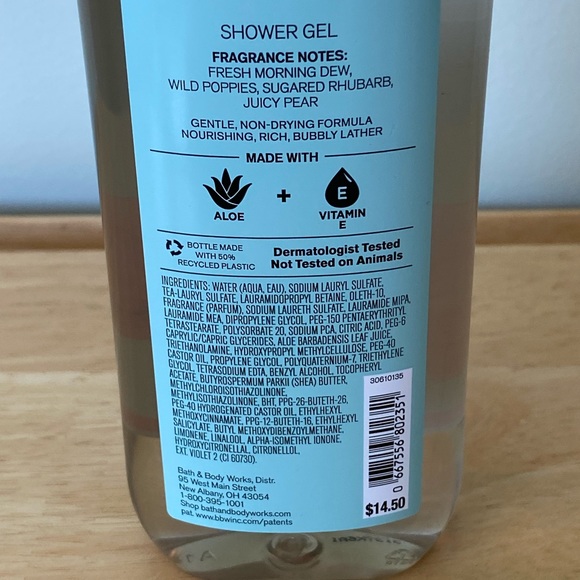 Bath & Body Works Poppy (Morning Dew, Pear) Shower Gel w/Aloe & Vitamin E - Picture 2 of 3